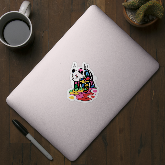 Trippy Colorful Panda Doodle Design by ms_wearer